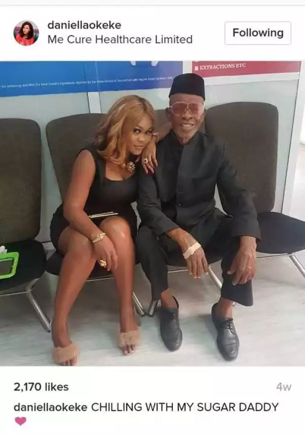 " Chilling With My Sugar Daddy ": Nollywood Actress Who Was Accused Of Sleeping With Apostle Suleiman Pictured With Dad At Hospital